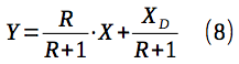 уравнение рабочей линии колонны с внешней флегмой